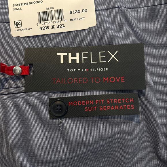 NWT Tommy Hilfiger Modern Fit Cotton Blend Suit Pants – Blue – Men’s 42W x 32L - Picture 3 of 3